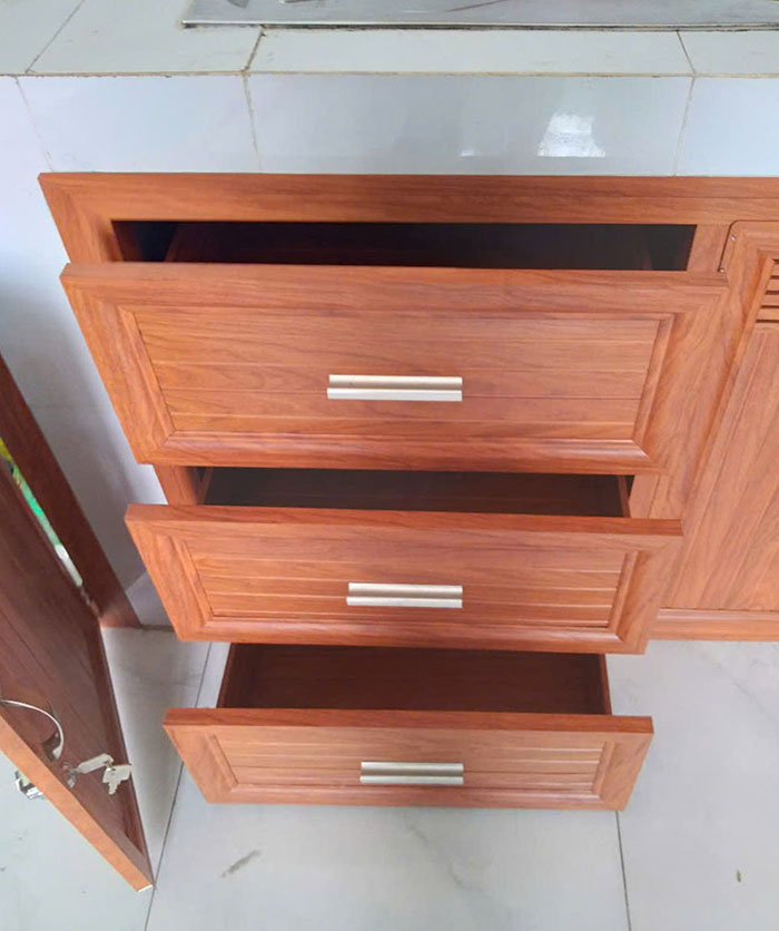 Tủ bếp nhôm kính giá rẻ